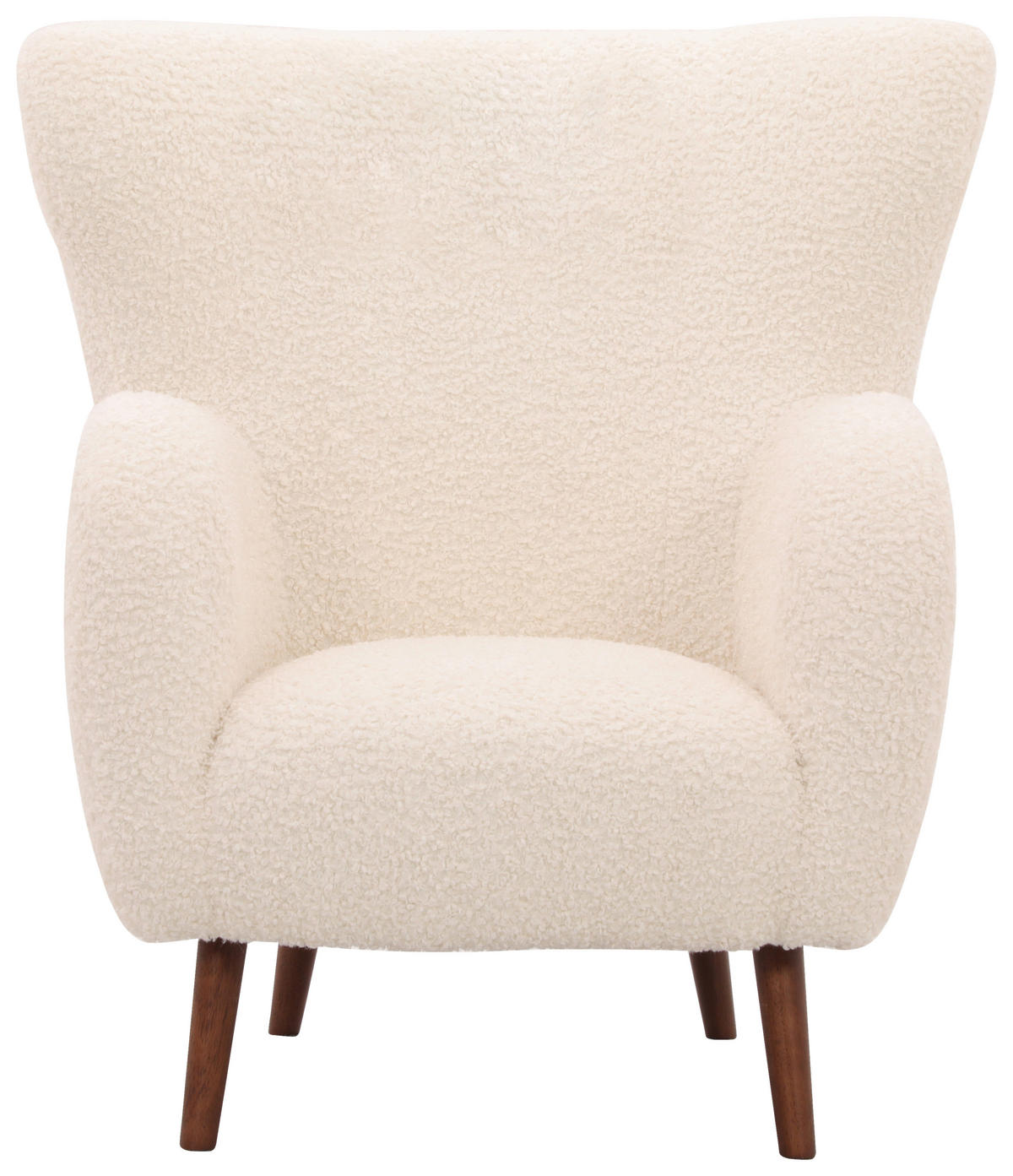 SESSEL in Teddystoff Weiß  - Kastanienfarben/Weiß, Design, Holz/Textil (90/98/88cm) - Livetastic