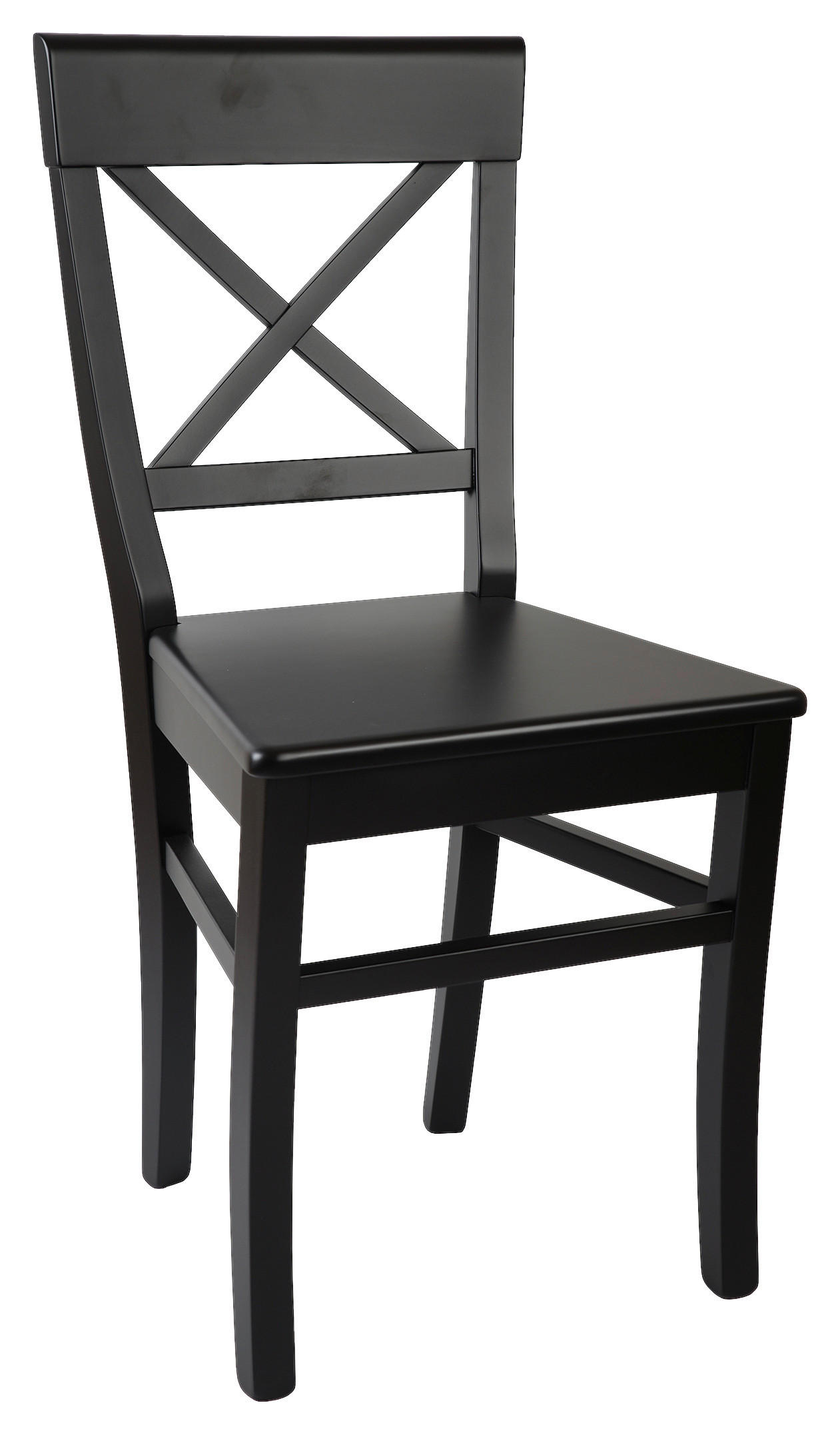 STUHL Schwarz Buche massiv  - Schwarz, MODERN, Holz (48/92,5/49cm) - Livetastic