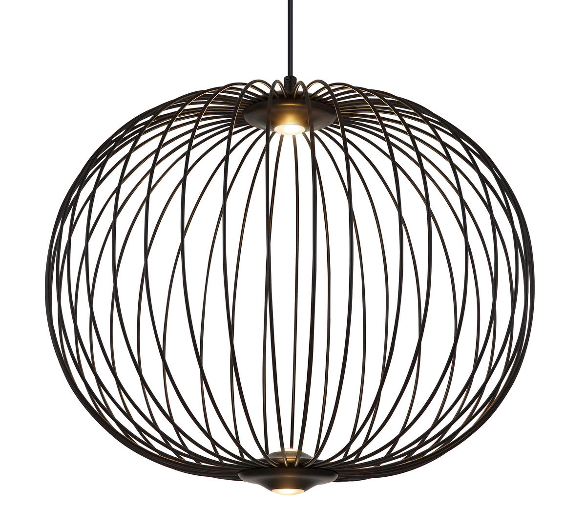 VISEČA LED-SVETILKA   //3000 K/230 V/ - črna, Basics, kovina/umetna masa (50/150cm) - Globo