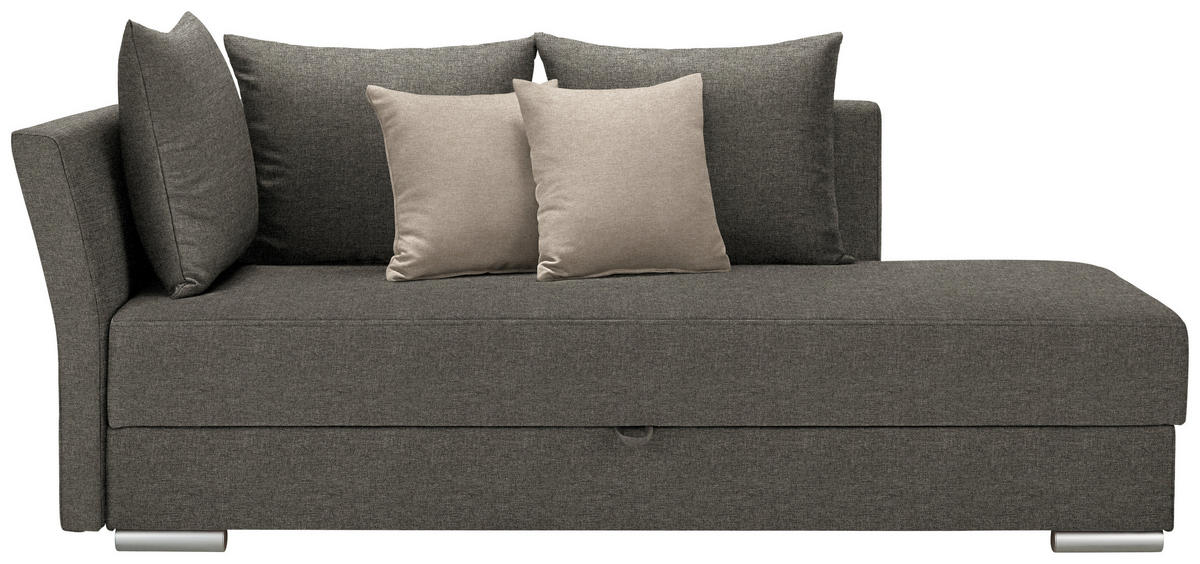 LEŽADLO, textil, 220/93/100 cm - sivá/chrómová, Design, textil/plast (220/93/100cm) - Livetastic