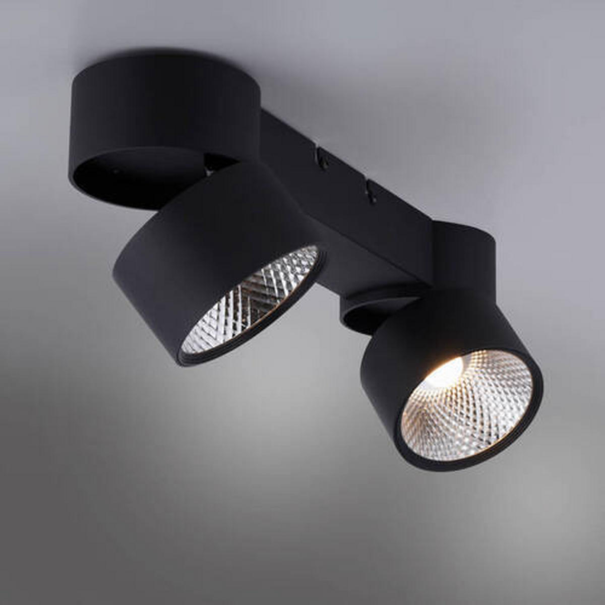 LED-DECKENLEUCHTE 40/20/13,5 cm   - Schwarz, KONVENTIONELL, Kunststoff/Metall (40/20/13,5cm) - Neuhaus PURE