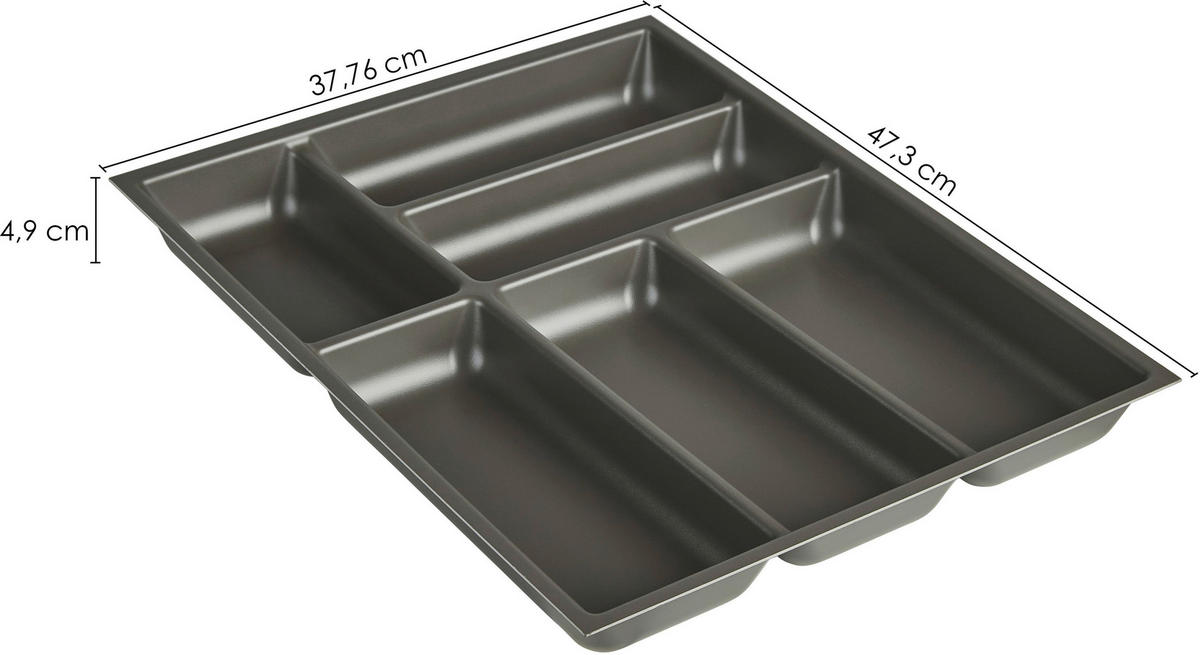 BESTECKEINSATZ - Schieferfarben, Basics, Kunststoff (37,76/4,9/47,3cm) - Nobilia