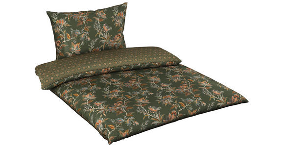 WENDEBETTWÄSCHE Satin 140/200 cm - Grün, KONVENTIONELL, Textil (140/200cm) - Esposa