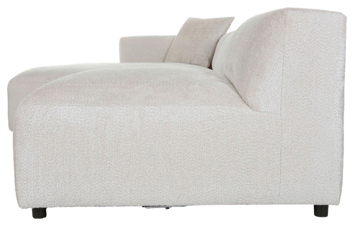 ECKSOFA in Chenille Creme  - Creme/Schwarz, Modern, Kunststoff/Textil (178/337cm) - Carryhome