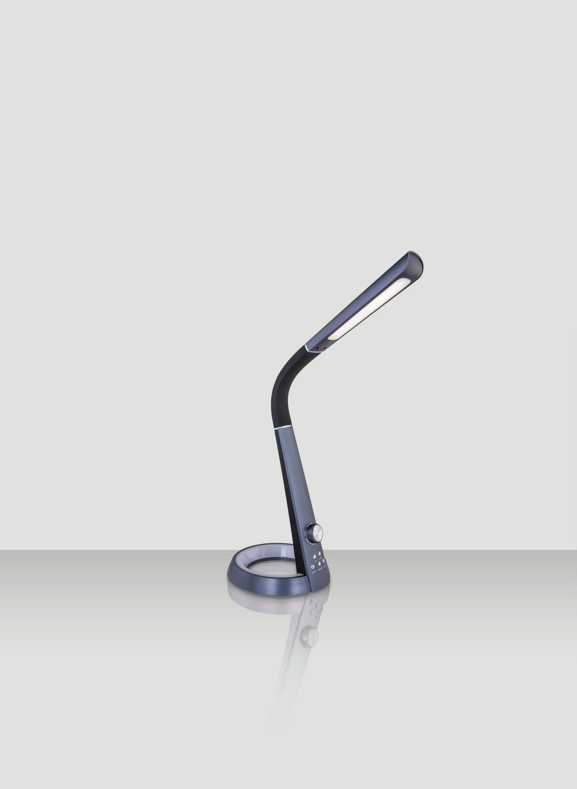LED ÍRÓASZTALI LÁMPA - fekete/sötétszürke, Design, műanyag (34,3/18,3/64cm) - Novel