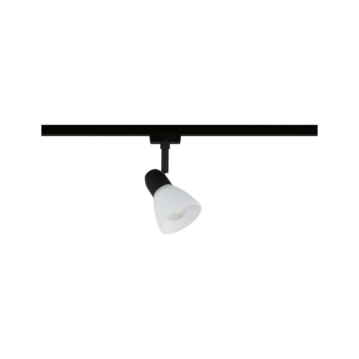 SCHIENENSYSTEM-STRAHLER Caps 8,3/14,8 cm   - Opal/Schwarz, Design, Glas/Metall (8,3/14,8cm) - Paulmann