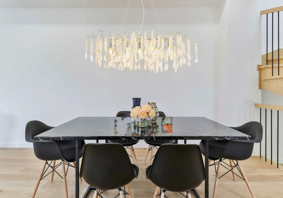 HÄNGELEUCHTE 100/60/120 cm  - Klar/Silberfarben, Design, Glas/Kunststoff (100/60/120cm) - Globo