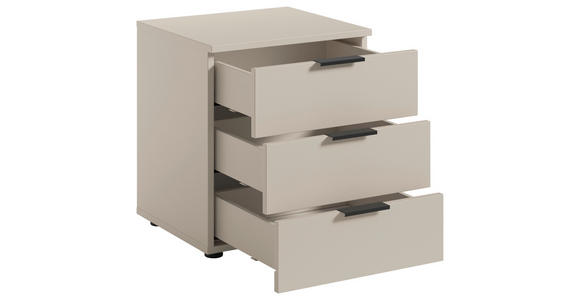 NACHTSCHRANK 45/61/40 cm - Kaschmir/Schwarz, Basics, Holzwerkstoff/Kunststoff (45/61/40cm) - Carryhome