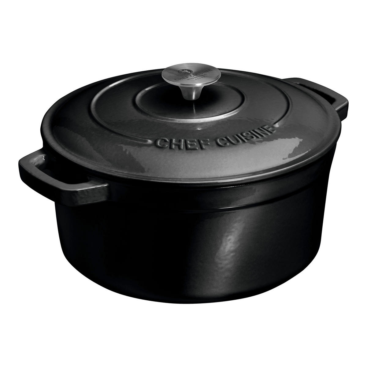 KOCHTOPFSET  - Schwarz, Basics, Metall (30.5/29,5/23cm) - CHEF CUISINE