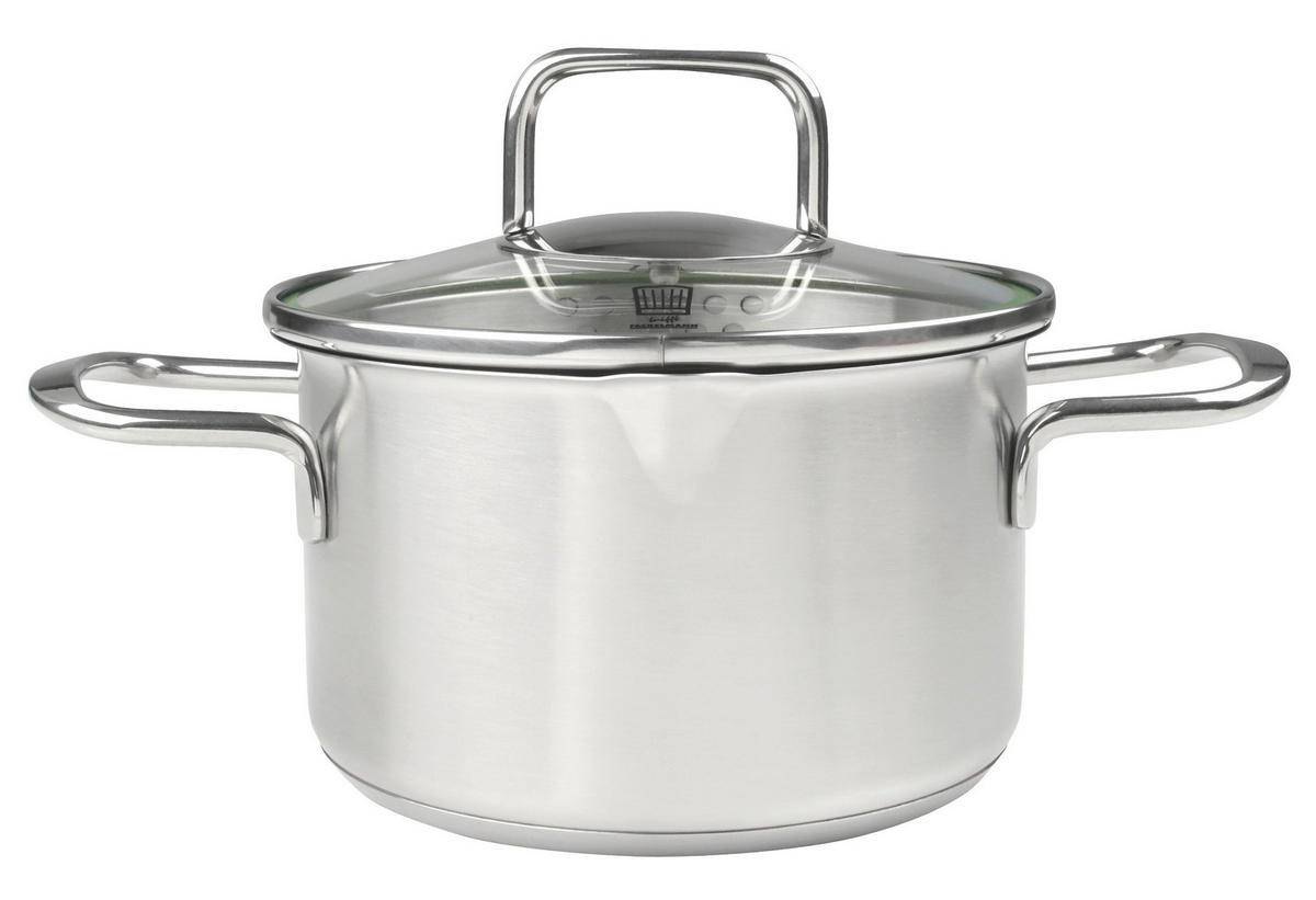 Oală Pentru Carne 1,5 l  - culoare inox, Design, sticlă/metal (1500ml) - Chefkoch+Fackelmann