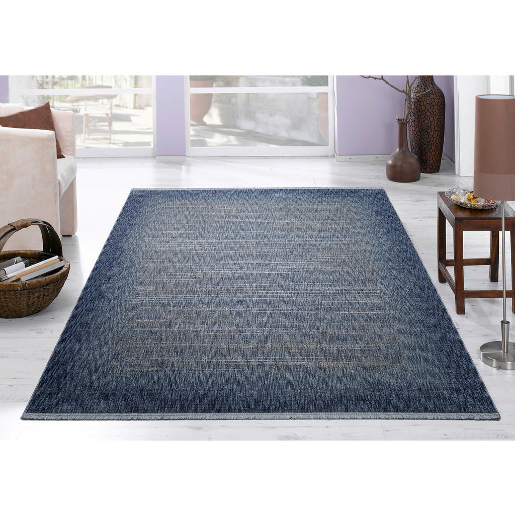 Thumbnail - Musterring Webteppich Memphis, Blau, Textil, Abstraktes, rechteckig, 140x200 cm, Oeko-Tex® Standard 100, für Fußbodenhei...