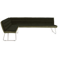 ECKBANK in Metall, Textil Grün, Edelstahlfarben  - Edelstahlfarben/Grün, Design, Textil/Metall (174/274cm) - Dieter Knoll