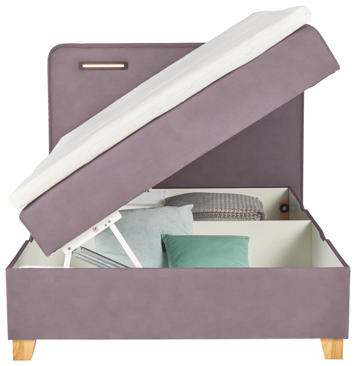BOXBETT 120/200 cm  in Flieder  - Flieder, Konventionell, Holz/Textil (120/200cm) - Moderano