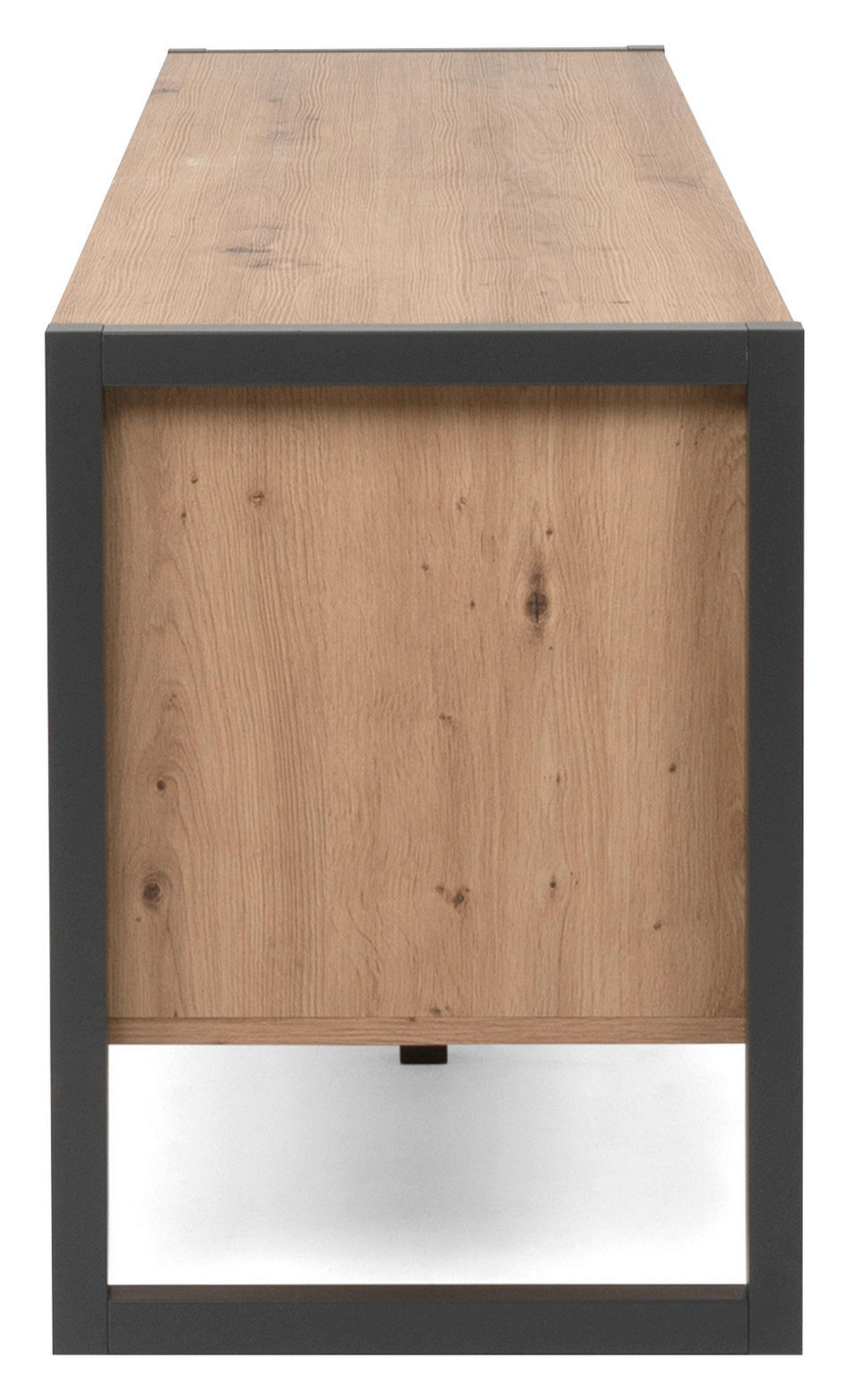 KOMODA POD TELEVIZI, antracitová, barvy dubu, 160/55/40 cm - barvy dubu/antracitová, Moderní, kompozitní dřevo (160/55/40cm) - MID.YOU