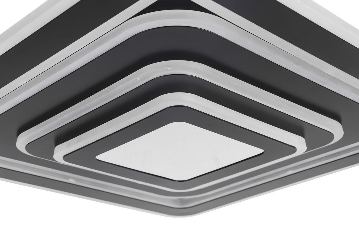 LED MENNYEZETI LÁMPA - fekete, Design, műanyag/fém (46,7/46,7/6,5cm) - Novel