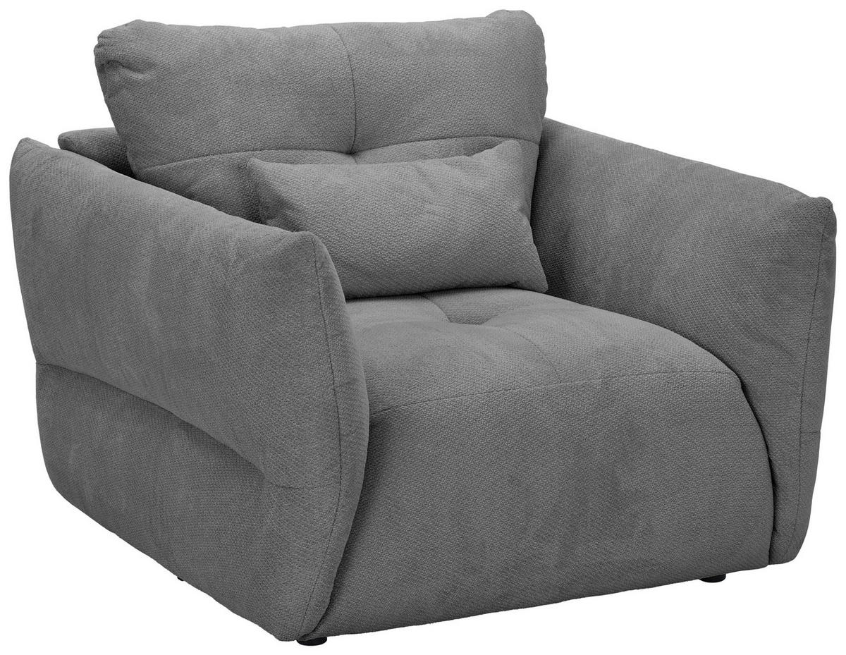 SESSEL in Webstoff Dunkelgrau  - Dunkelgrau/Schwarz, KONVENTIONELL, Textil/Metall (112/88/120cm) - Carryhome