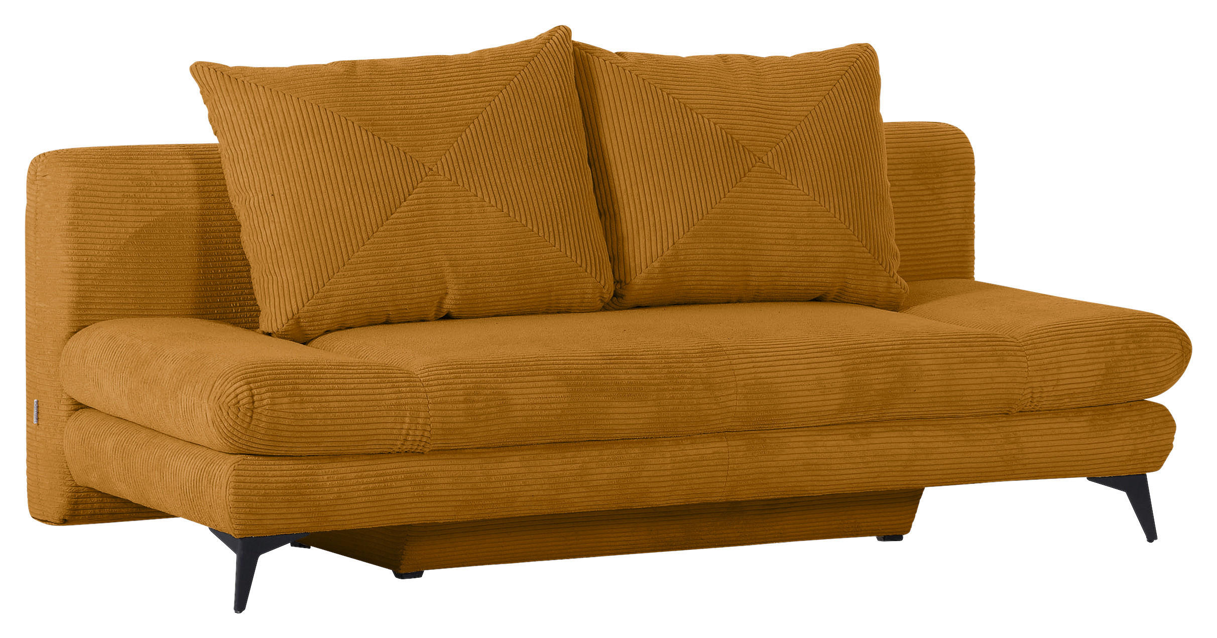 SCHLAFSOFA in Cord Dunkelgelb  - Dunkelgelb/Schwarz, Konventionell, Textil/Metall (200/78/95cm) - home24