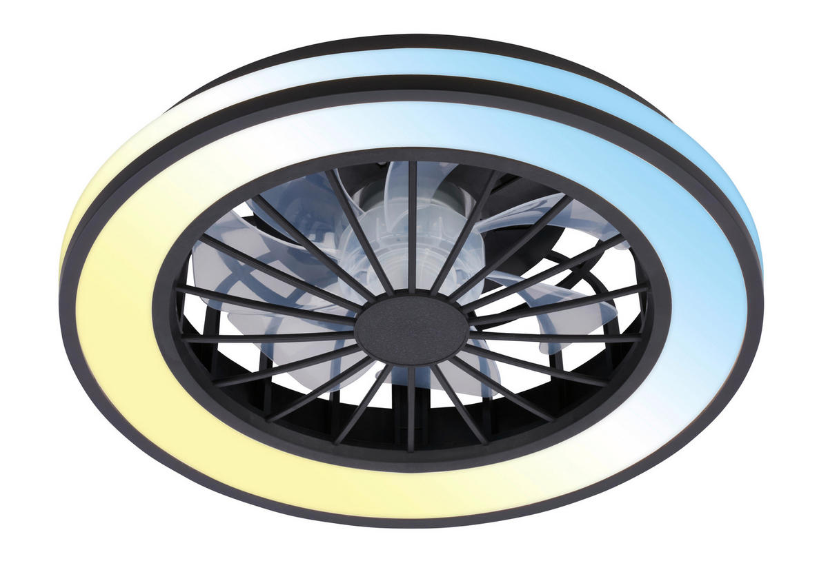 DECKENVENTILATOR 38/14 cm   - Schwarz/Weiß, Design, Kunststoff (38/14cm)