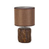 STOLNÍ LAMPA, E27, 18/31 cm  - hnědá, Natur, kov/textil (18/31cm) - Novel
