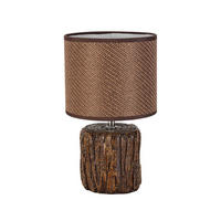 STOLNÍ LAMPA, E27, 18/31 cm  - hnědá, Natur, kov/textil (18/31cm) - Novel