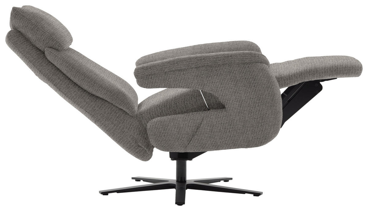 FERNSEHSESSEL in Struktur Dunkelgrau  - Dunkelgrau/Schwarz, MODERN, Textil/Metall (73/113-117/85cm) - Cantus