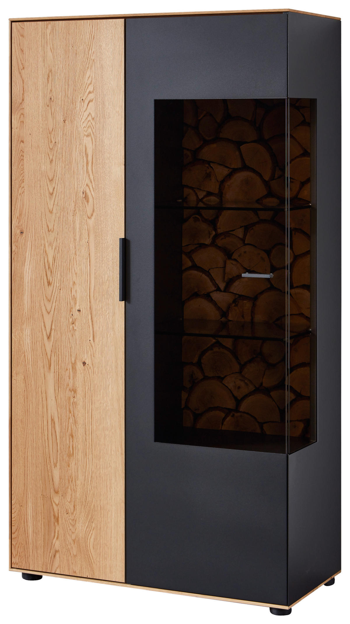 HIGHBOARD  79,5/147,9/45,2 cm  - Schwarz, Design, Glas/Holz (79,5/147,9/45,2cm) - Valdera