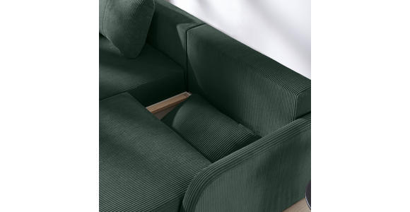 ECKSOFA  in Cord Dunkelgrün  - Dunkelgrün/Schwarz, KONVENTIONELL, Kunststoff/Textil (217/146cm) - Carryhome