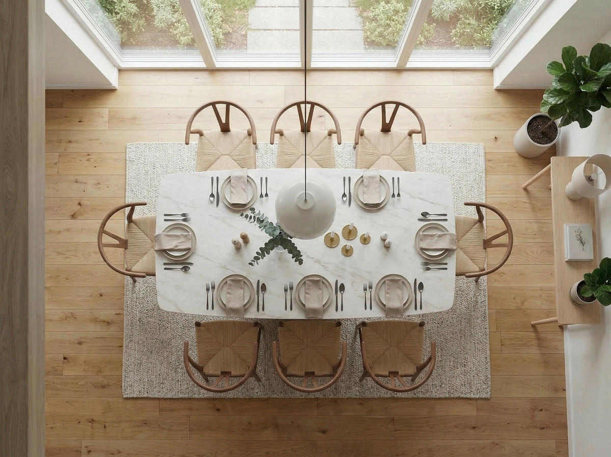 ESSTISCH      - Walnussfarben/Weiß, Design, Stein/Metall (200/90/75cm) - MID.YOU