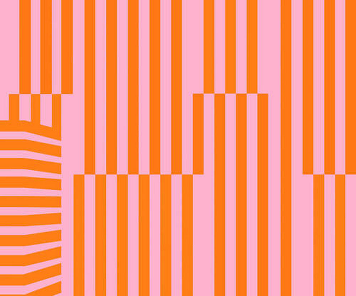 VLIESTAPETE MAXIMAL MINIMALISM  - Orange/Rosa, LIFESTYLE (300/250cm) - Komar