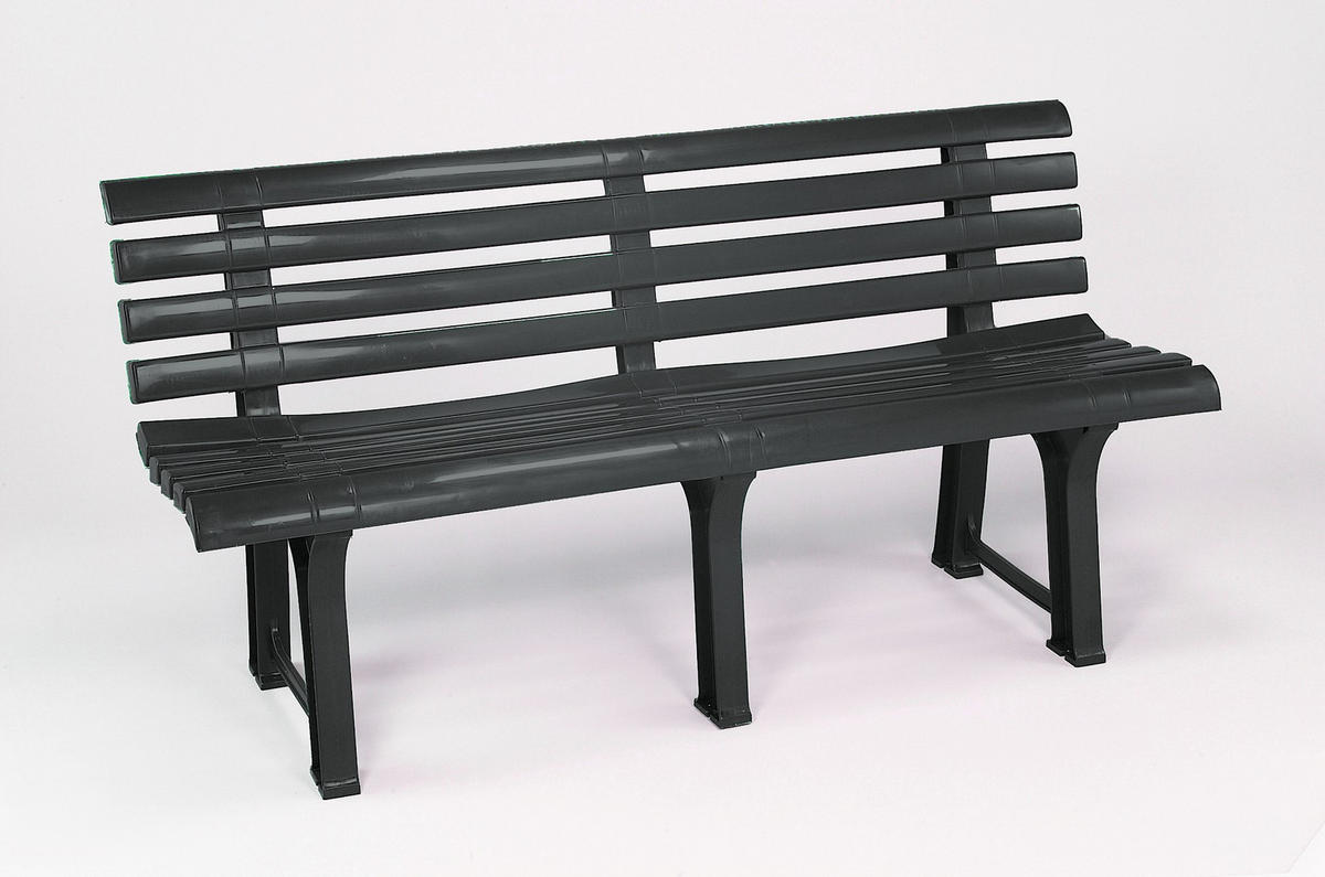 BANCĂ DE GRĂDINĂ - antracit, Basics, plastic (145/74/49cm)