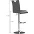 BARHOCKER Lederlook Chromfarben, Schwarz - Chromfarben/Schwarz, Design, Textil/Metall (42/97-118/52cm) - Novel