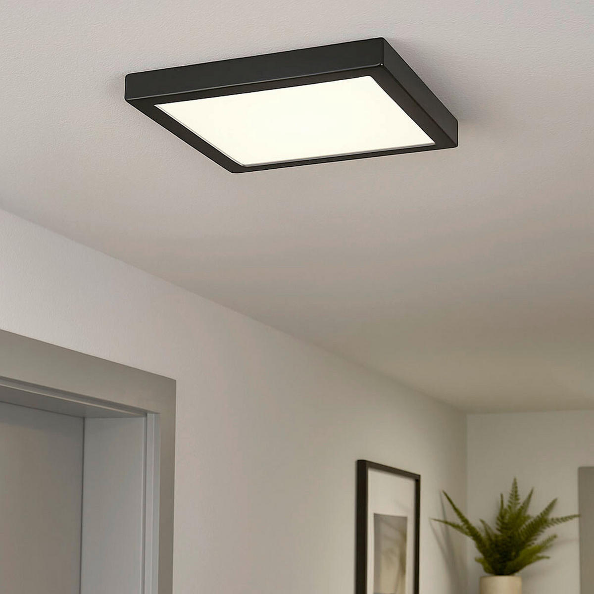 LED-DECKENLEUCHTE  30 cm  - Schwarz/Weiß, Design, Kunststoff/Metall (30cm) - Globo