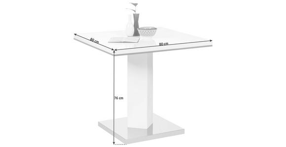 ESSTISCH in Holzwerkstoff, Metall 80/80/76 cm - Edelstahlfarben/Weiß, Design, Holzwerkstoff/Metall (80/80/76cm) - Carryhome