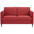 2,5-SITZER Latina in Echtleder Rot   - Rot/Schwarz, Design, Leder/Metall (164/84/99cm) - Dieter Knoll