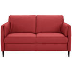 2,5-SITZER Latina in Echtleder Rot   - Rot/Schwarz, Design, Leder/Metall (164/84/99cm) - Dieter Knoll