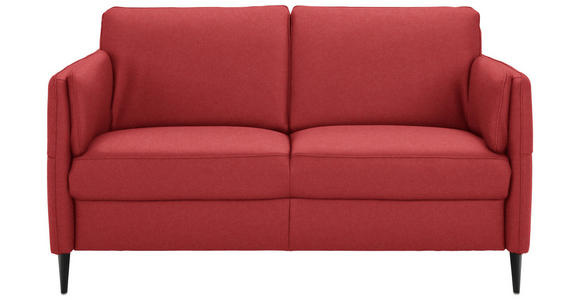 2,5-SITZER Latina in Echtleder Rot   - Rot/Schwarz, Design, Leder/Metall (164/84/99cm) - Dieter Knoll