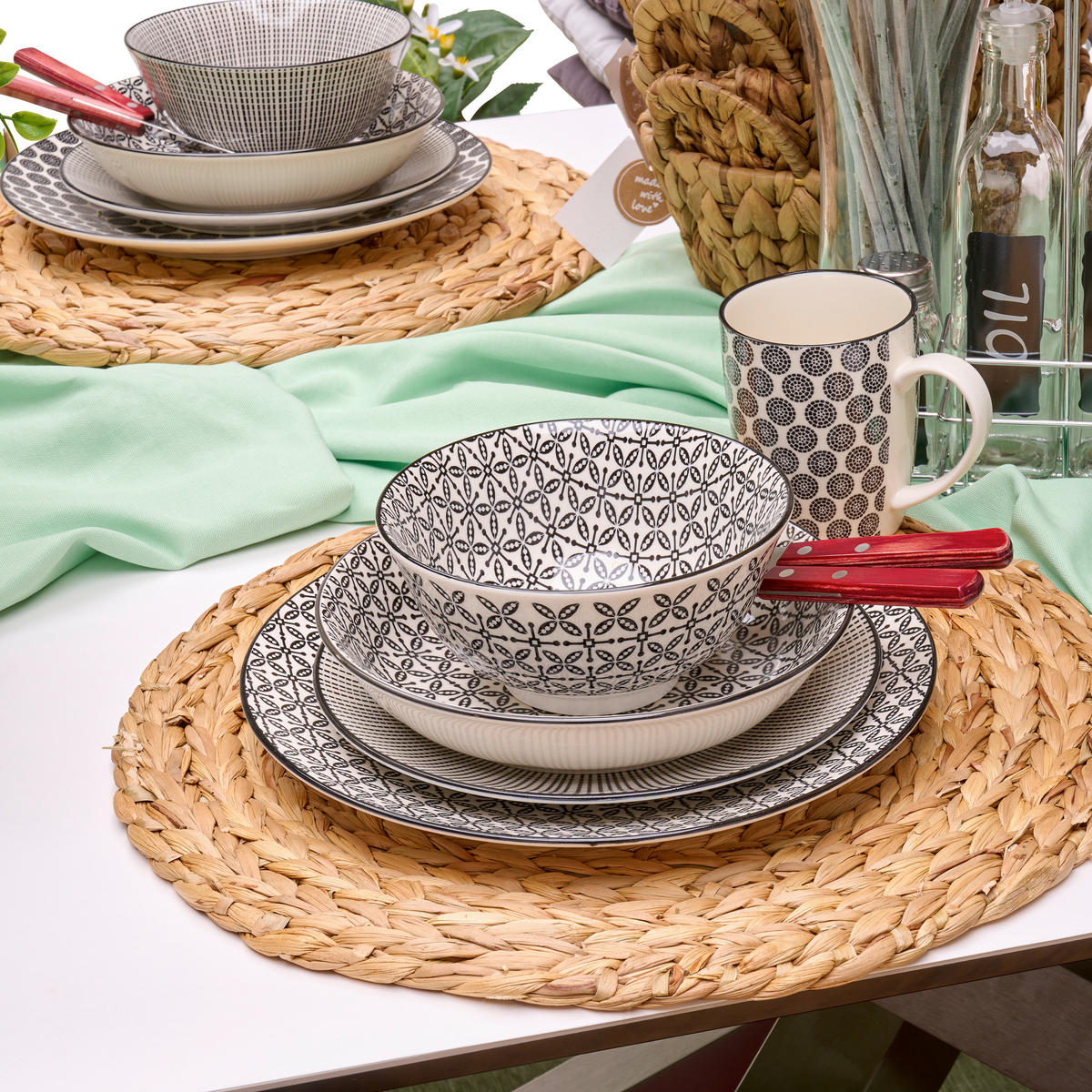 KOMBINOVANÝ SERVIS, 30-dielne, porcelán - čierna/biela, Lifestyle, keramika - Ritzenhoff Breker