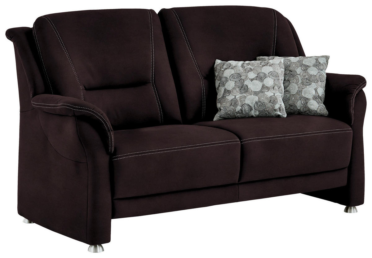 2,5-SITZER in Mikrofaser Dunkelbraun  - Dunkelbraun/Beige, Konventionell, Textil/Metall (172/100/89cm) - Beldomo Comfort