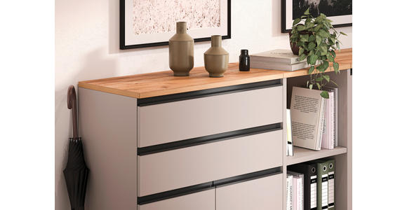 AKTENSCHRANK 80/120/40 cm - Eichefarben/Grau, MODERN, Holzwerkstoff (80/120/40cm) - Novel
