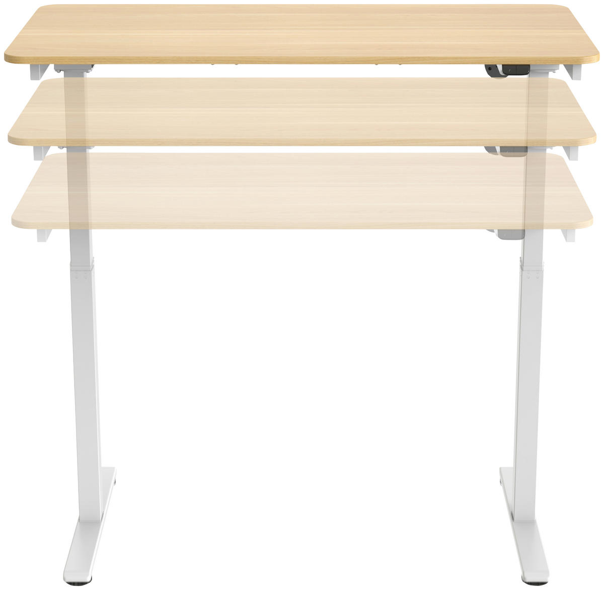 SCHREIBTISCH höhenverstellbar  - Eichefarben/Weiß, MODERN, Holzwerkstoff/Metall (120/60/73,5/118cm) - Livetastic