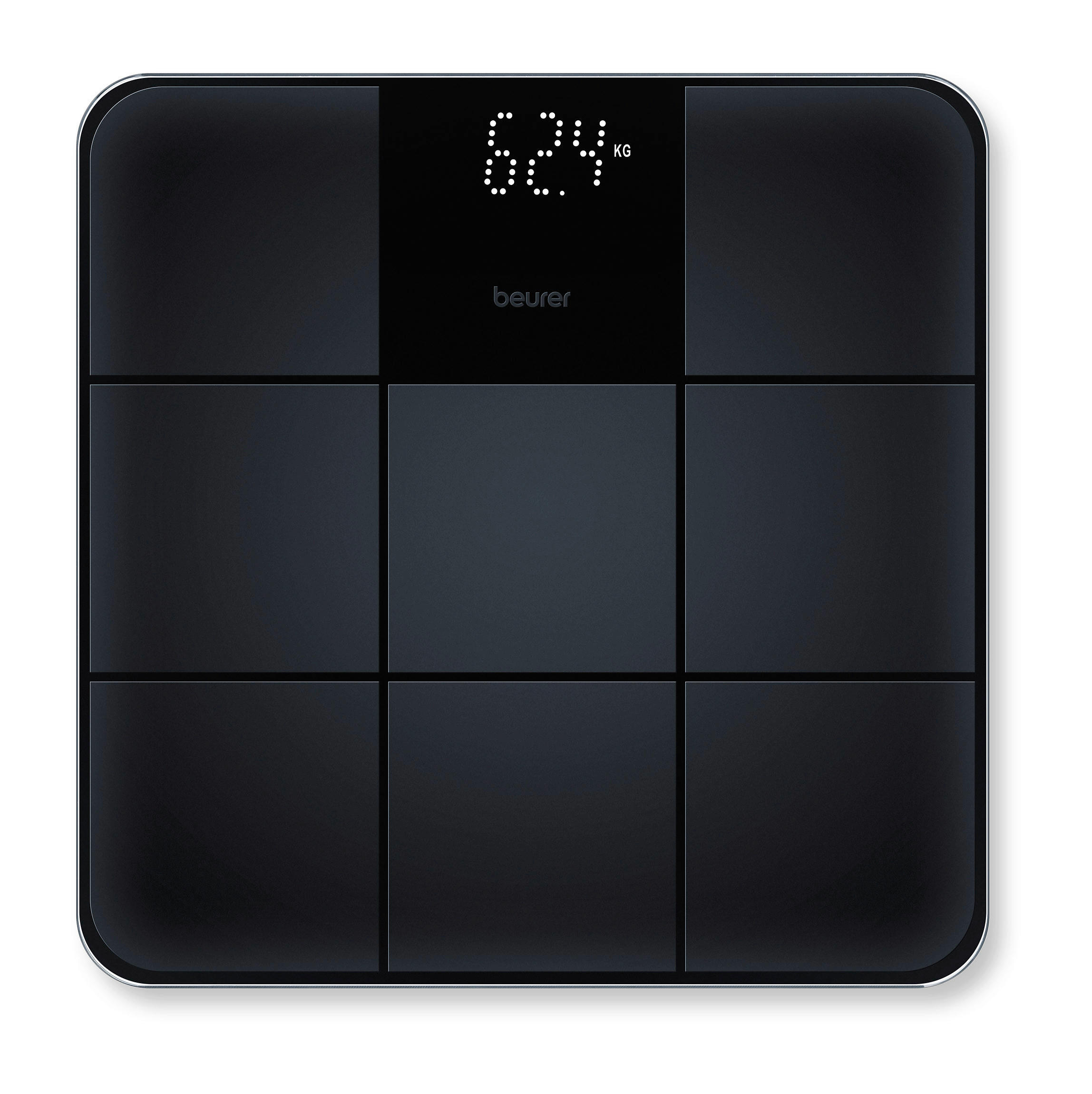 PERSONENWAAGE - Schwarz, Basics, Glas (31,5/3,5/32,5cm) - Beurer