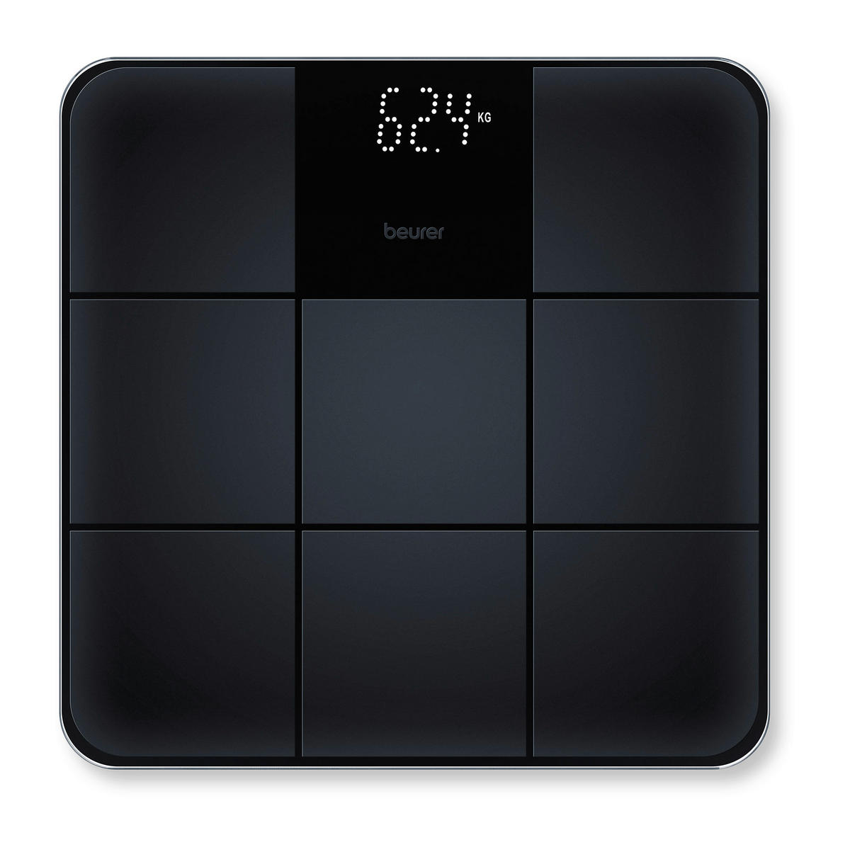 PERSONENWAAGE - Schwarz, Basics, Glas (31,5/3,5/32,5cm) - Beurer