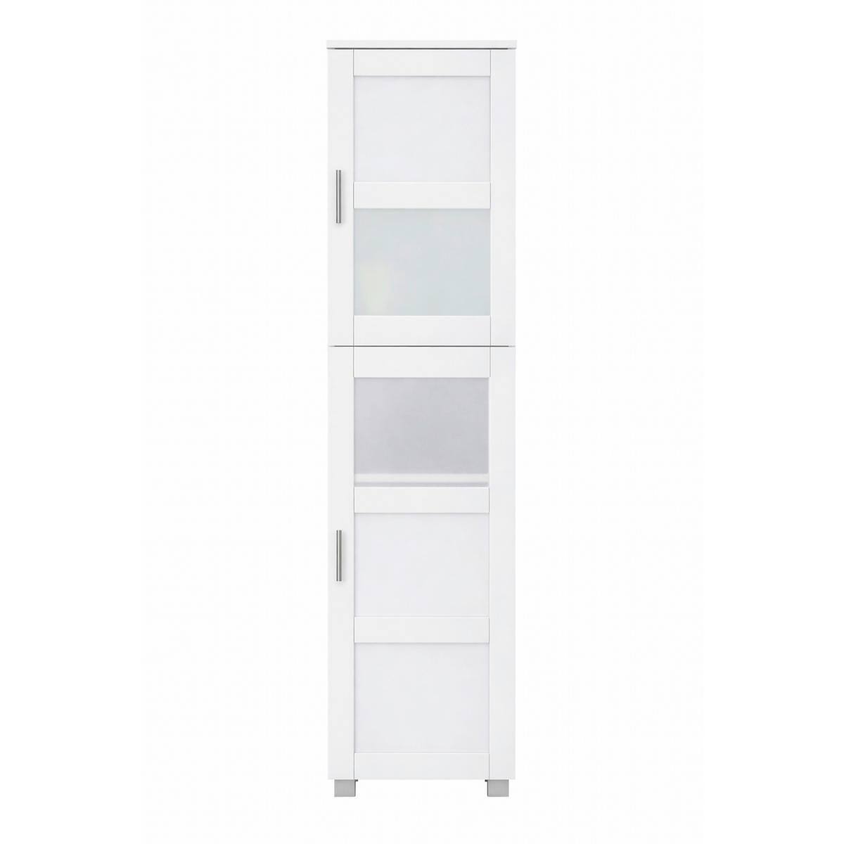 HOCHSCHRANK 38/165/28 cm  - Silberfarben/Weiß, Trend, Glas/Holzwerkstoff (38/165/28cm) - MID.YOU