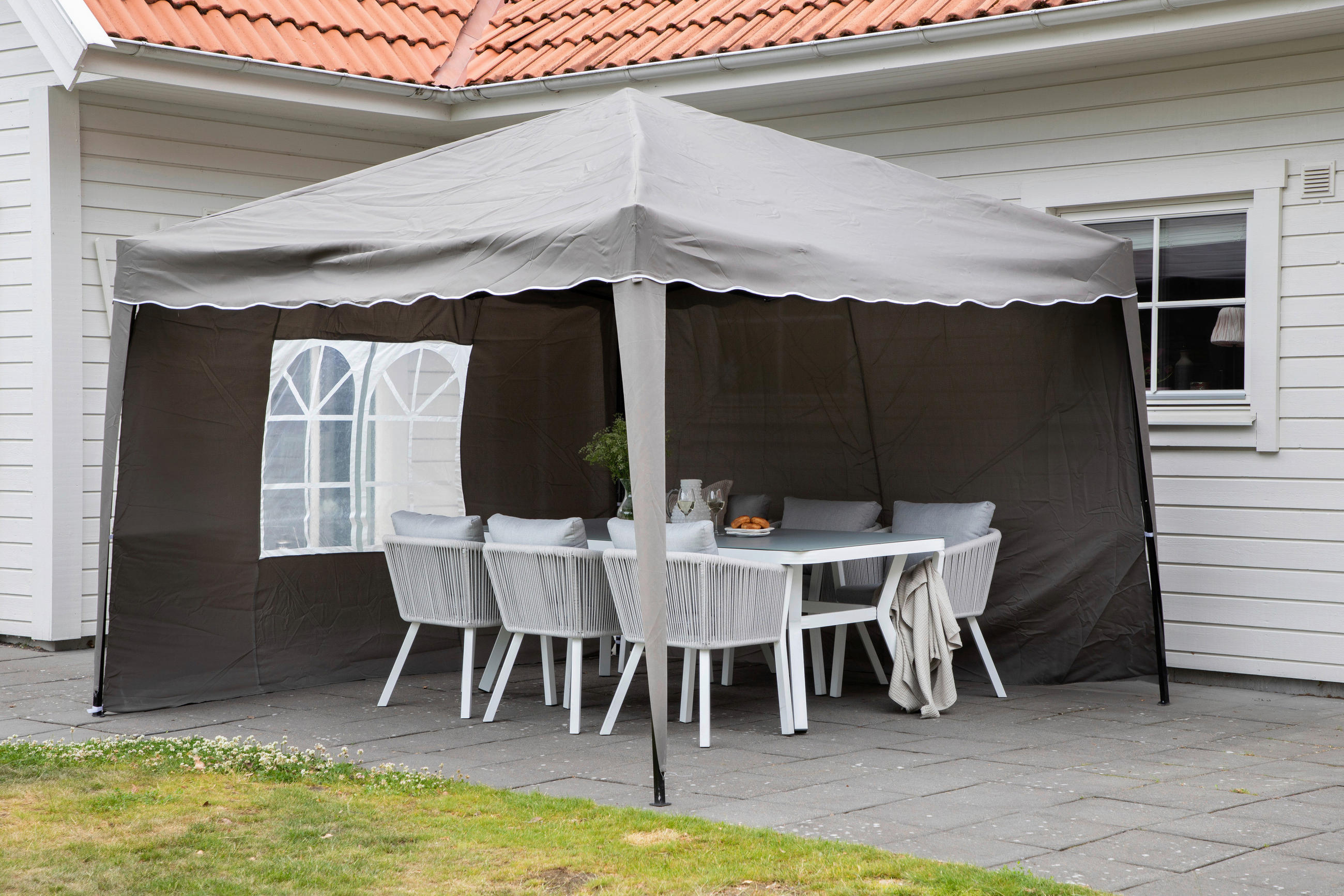 PAVILLON 295/250/295 cm  - Grau, KONVENTIONELL (295/250/295cm) - Gardenson