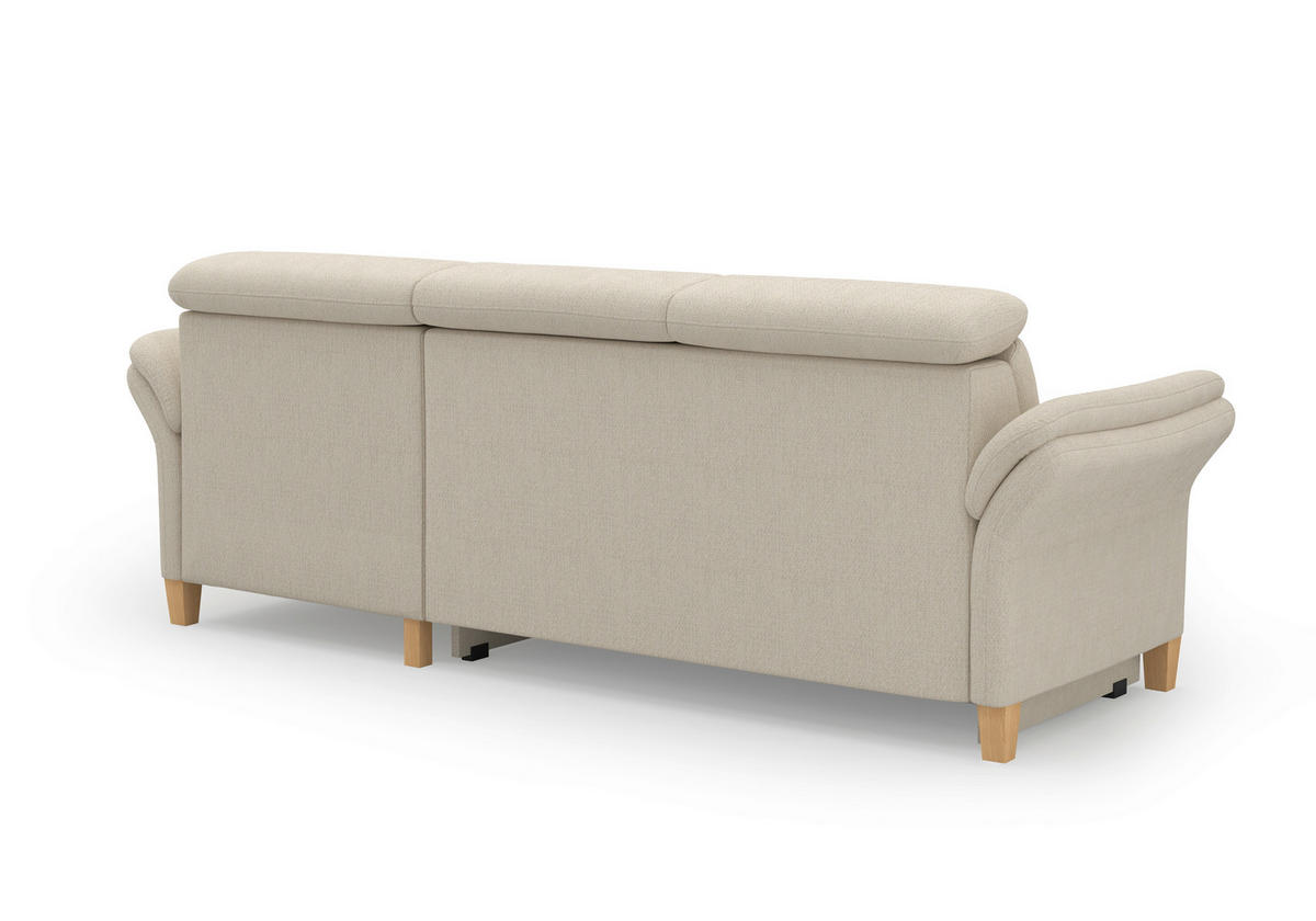 ECKSOFA GLENDALE E Sandfarben Chenille  - Sandfarben/Eichefarben, KONVENTIONELL, Holz/Textil (253/166cm) - Sit & More