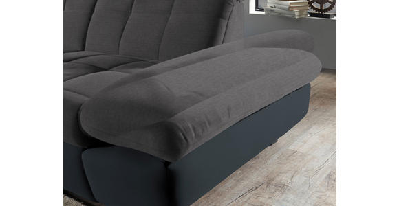 ECKSOFA in Mikrofaser Grau  - Schwarz/Grau, Design, Textil/Metall (341/204cm) - Xora