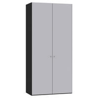 DREHTÜRENSCHRANK 102/220/40 cm 2-türig Schwarz, Hellgrau  - Silberfarben/Hellgrau, Design, Glas/Holzwerkstoff (102/220/40cm) - Jutzler