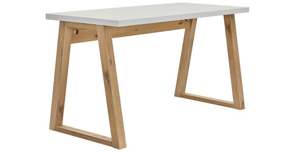 SCHREIBTISCH 135/65/75,2 cm Weiß, Eiche Artisan  - Eiche Artisan/Weiß, KONVENTIONELL, Holzwerkstoff (135/65/75,2cm) - Carryhome