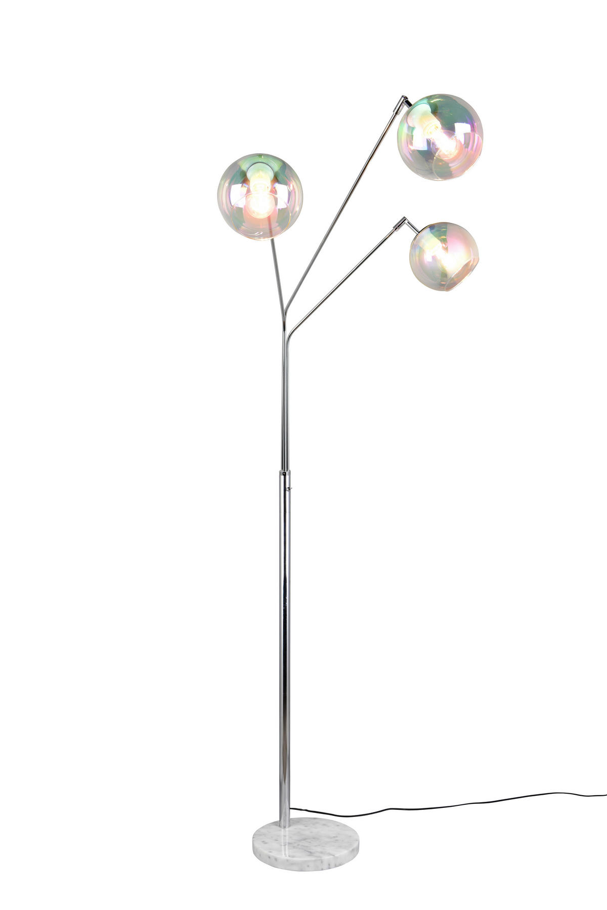 STEHLEUCHTE - Chromfarben/Weiss, Design, Glas/Metall (67/30/200cm) - Trio Leuchten