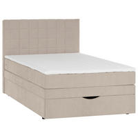 BOXSPRINGBETT 140/200 cm,  in Beige  - Beige/Schwarz, Design, Kunststoff/Textil (140/200cm) - Welnova
